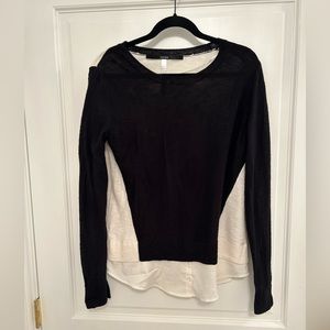 Kensie black and white sweater blouse